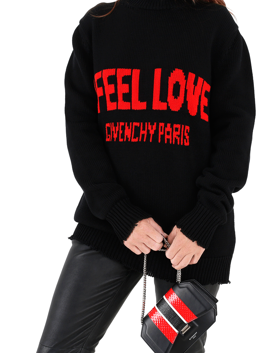 GIVENCHY-I Feel Love Pullover-BLK/RED