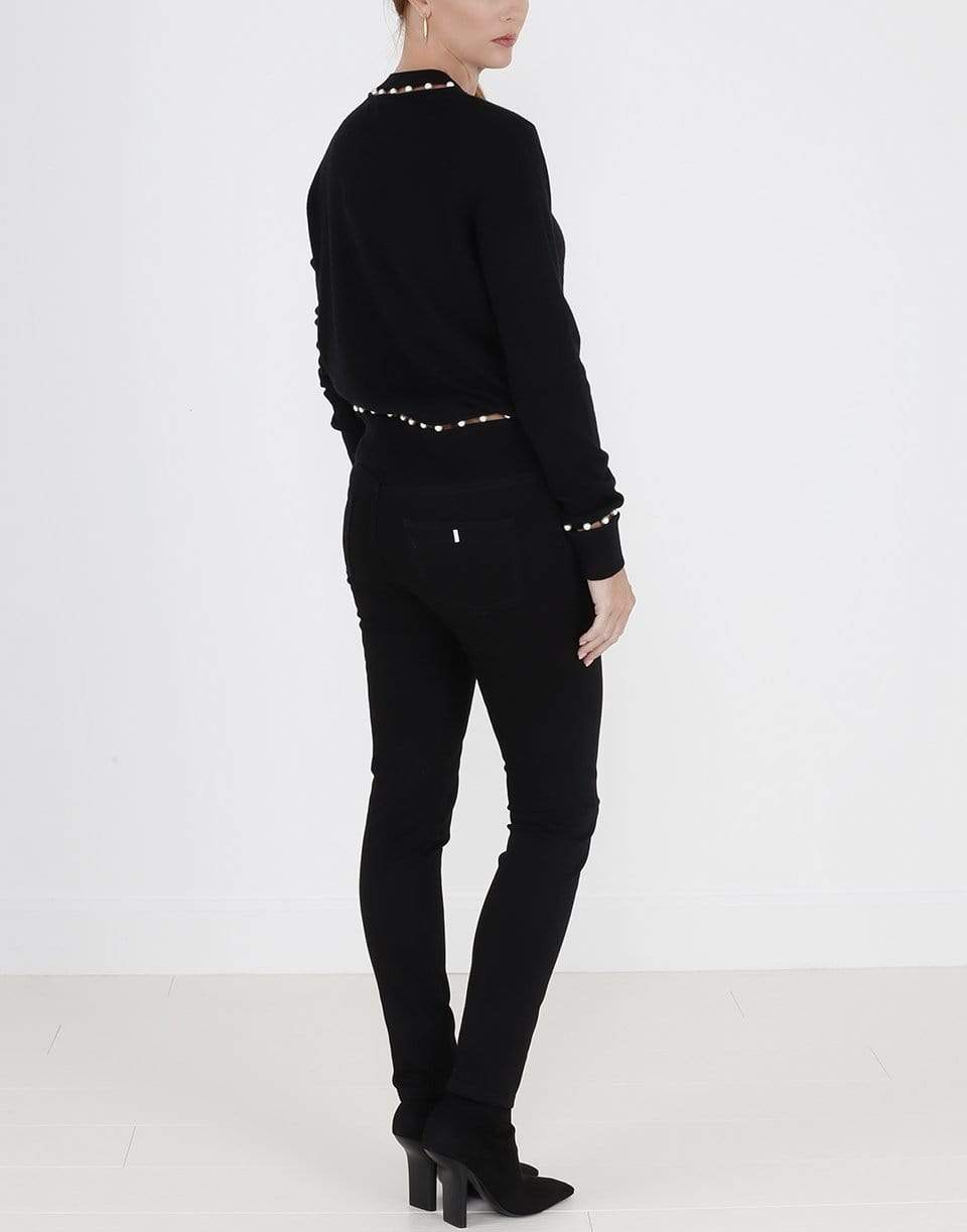GIVENCHY-Pearl Trim Sweater-