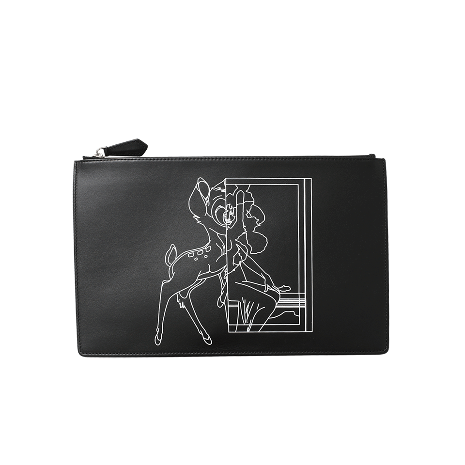 GIVENCHY-Iconic Bambi Print Pouch-BLACK