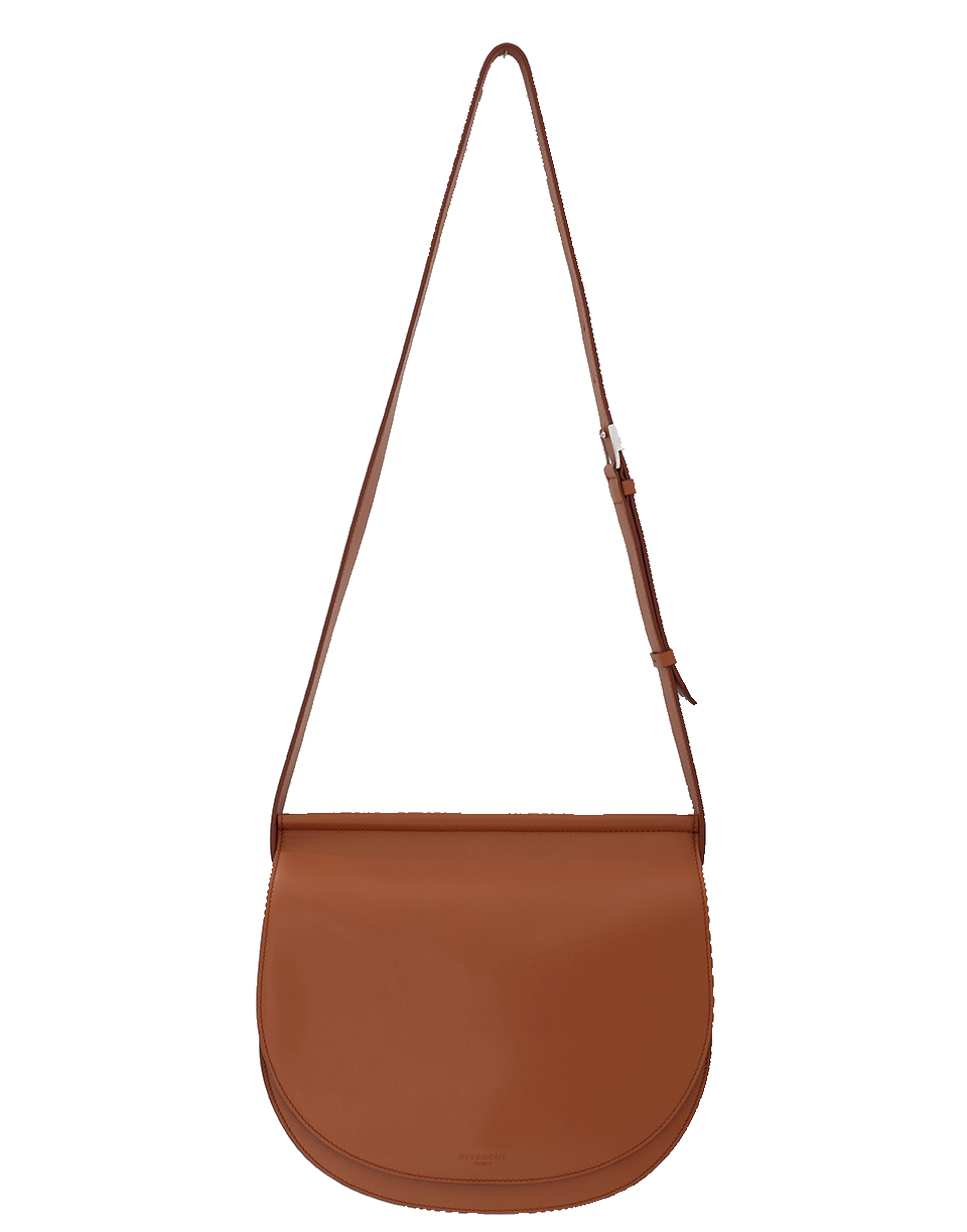 GIVENCHY-Infinity Leather Saddle Bag-COGNAC