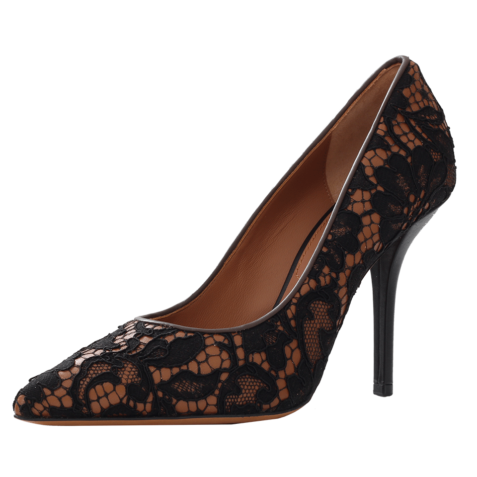GIVENCHY-Lace Over Leather Pump-