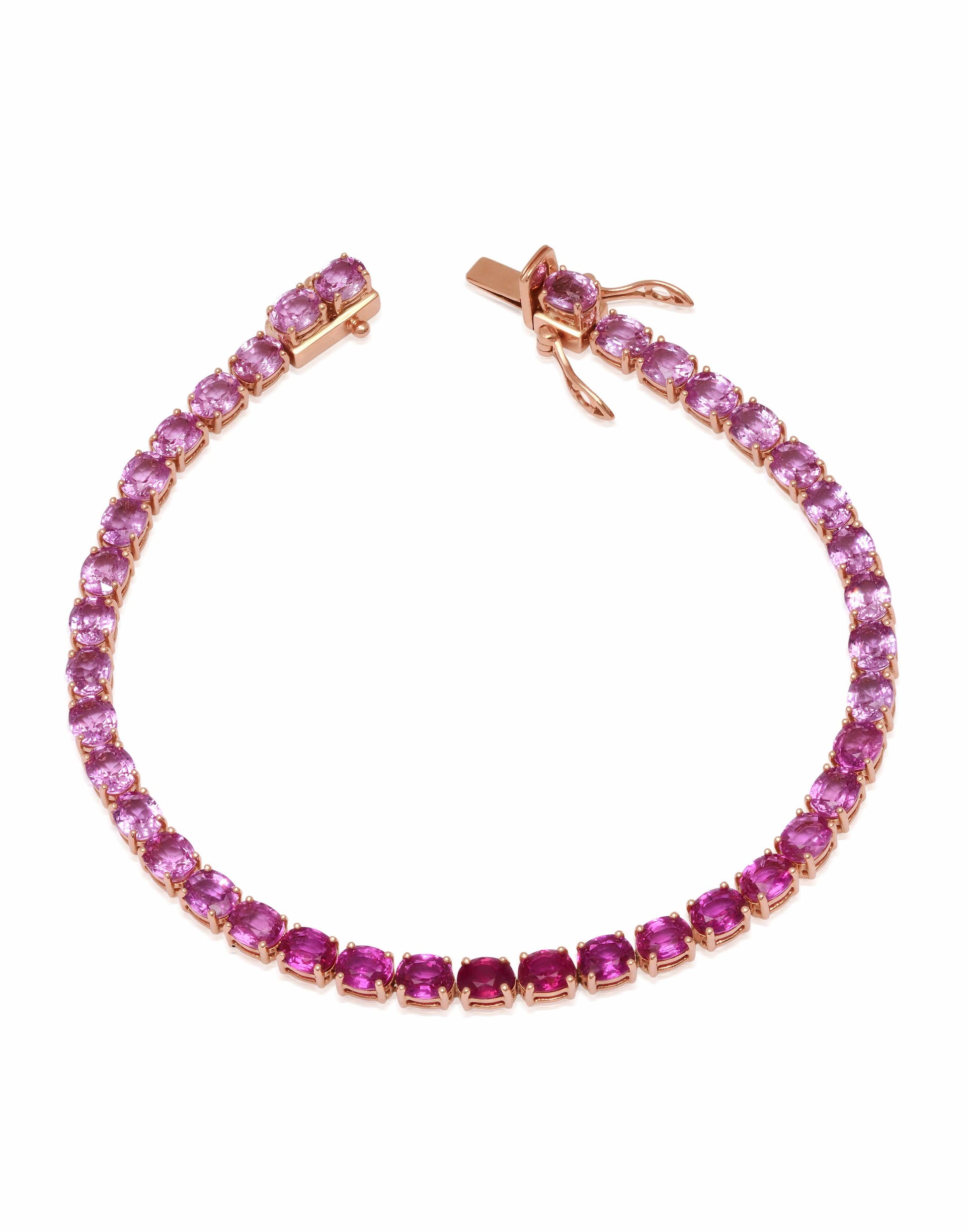 GRAZIELA-Ombre Pink Sapphire Bracelet-ROSE GOLD