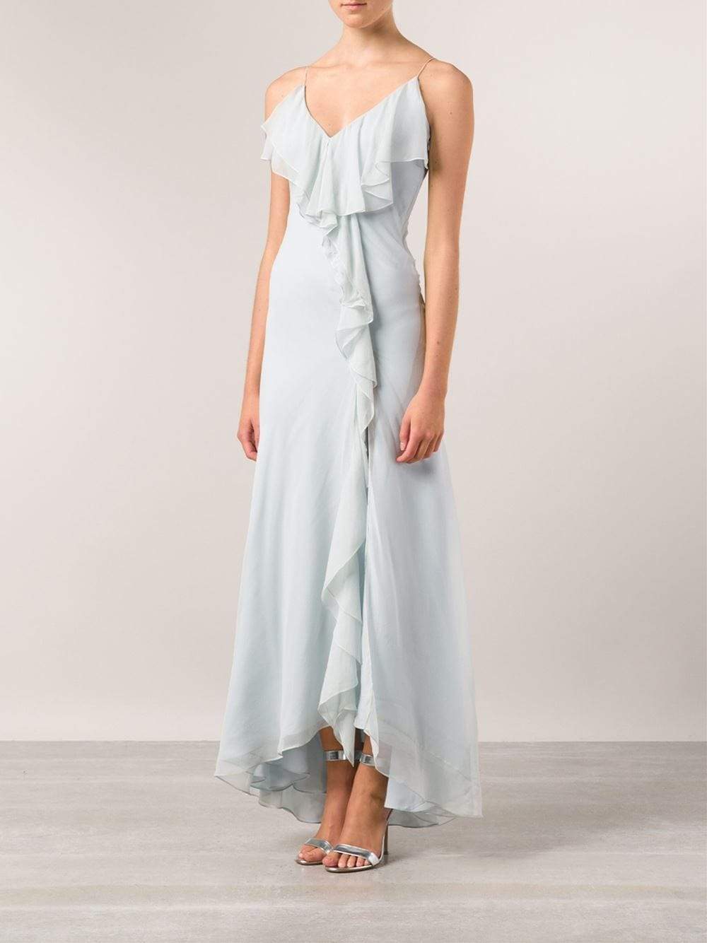 HAUTE HIPPIE-Gown With Cascading Ruffle-