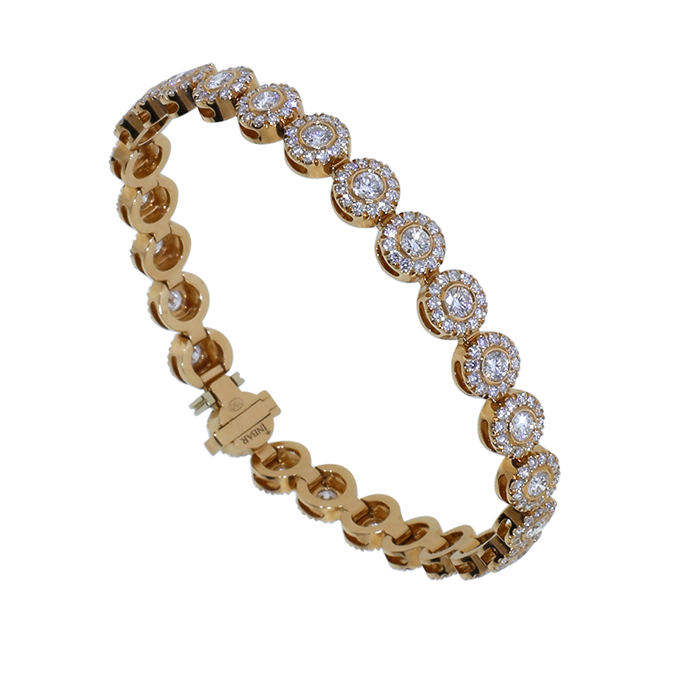 INBAR-Round Diamond Tennis Bracelet-ROSE GOLD