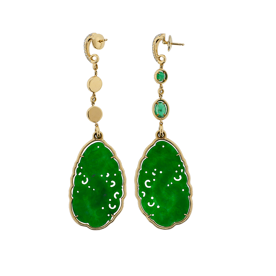 Carved Green Jade Earrings JEWELRYFINE JEWELEARRING INBAR   