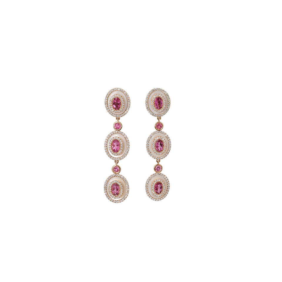 INBAR-Three Drop Earrings-ROSE GOLD