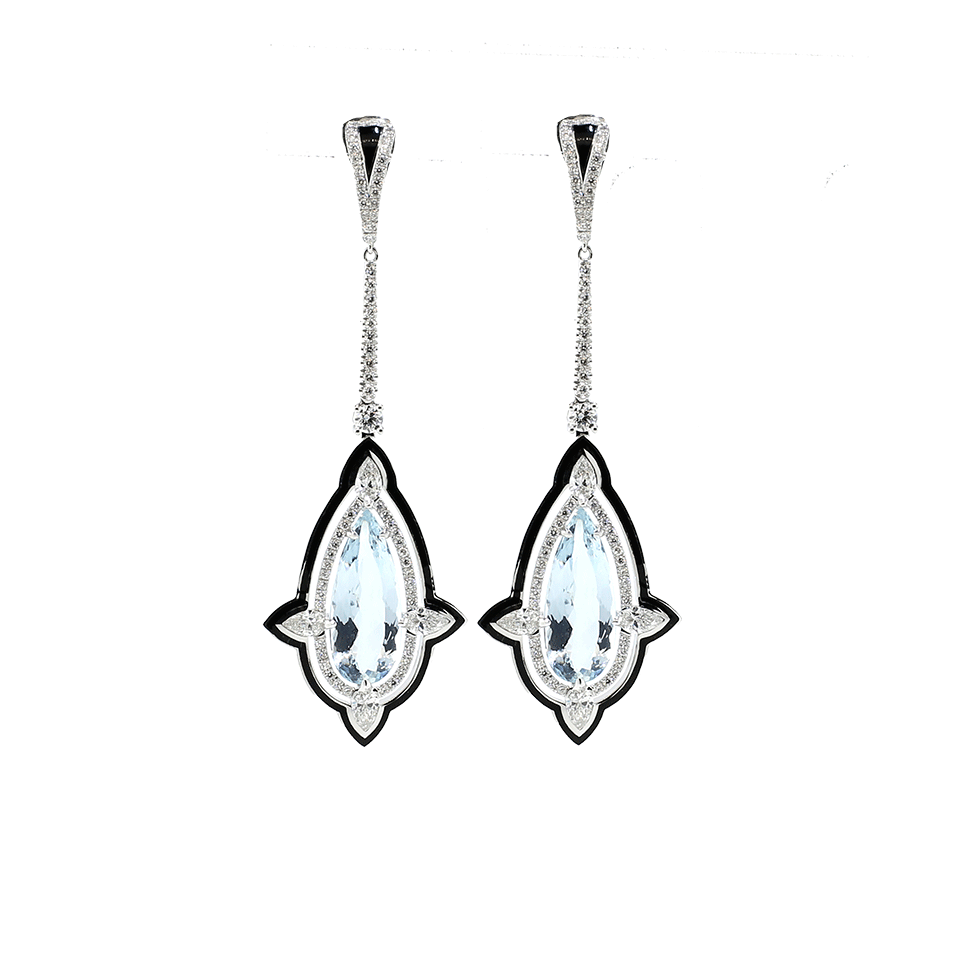 INBAR-Aquamarine And Diamond Earrings-WHITE GOLD