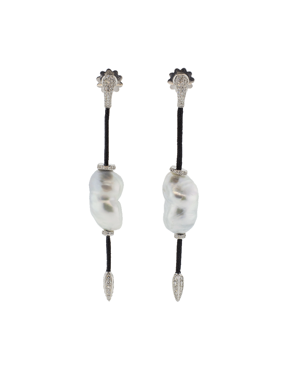 INBAR-Baroque Pearl Drop Earrings-WHITE GOLD