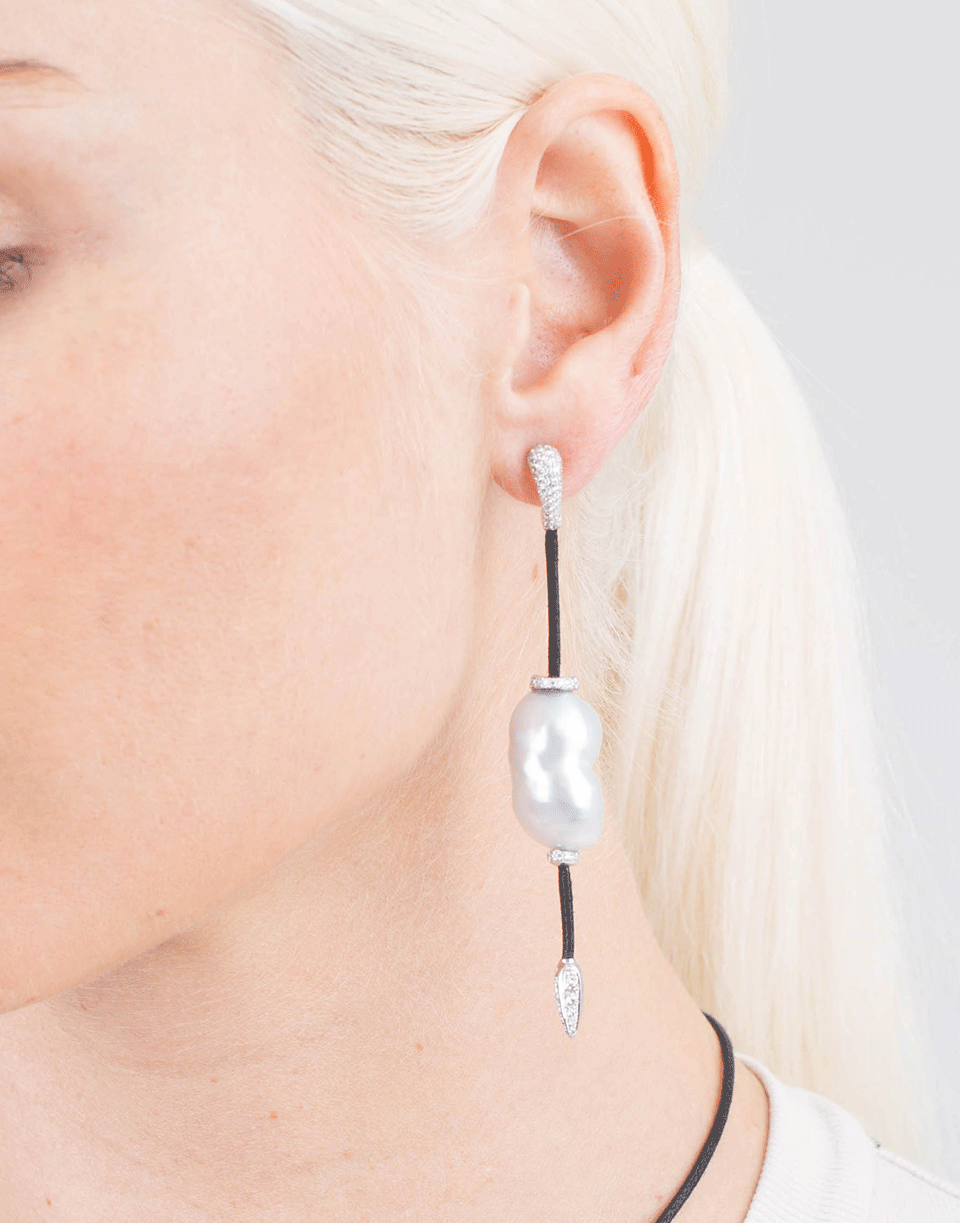INBAR-Baroque Pearl Drop Earrings-WHITE GOLD