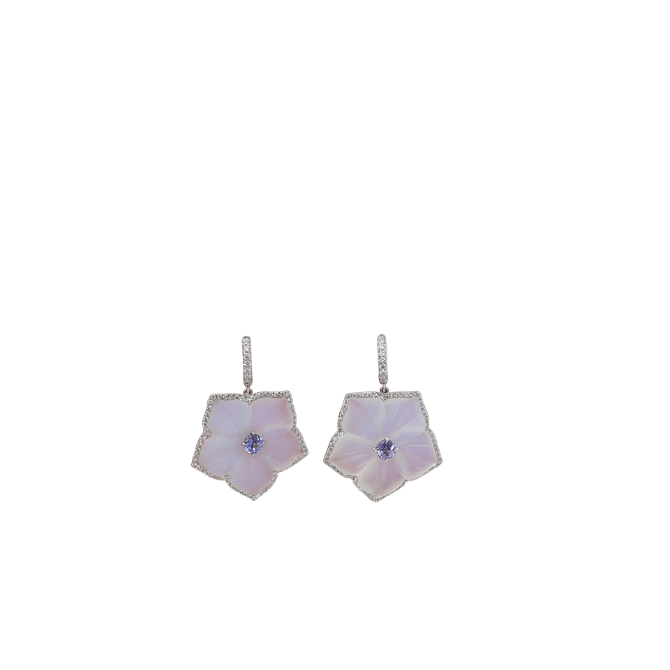 Carved White Opal Flower Earrings JEWELRYFINE JEWELEARRING INBAR   