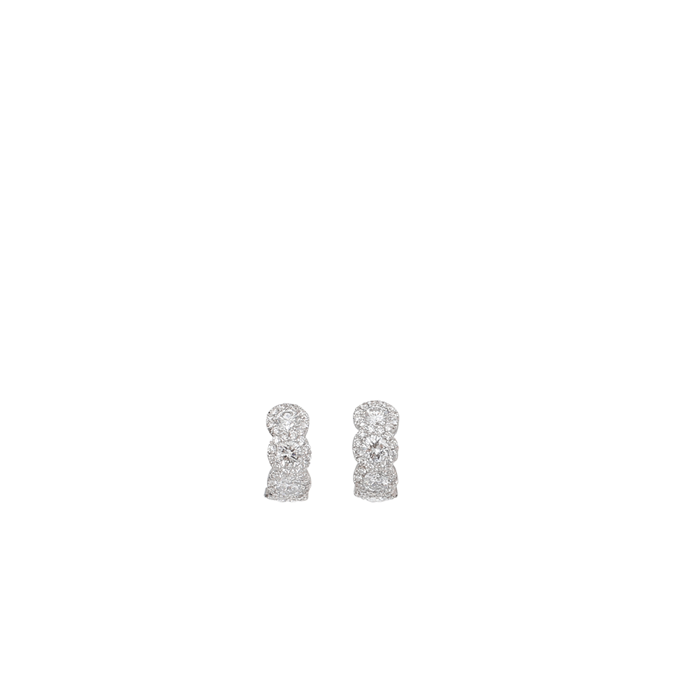 INBAR-Diamond Huggie Earrings-WHITE GOLD