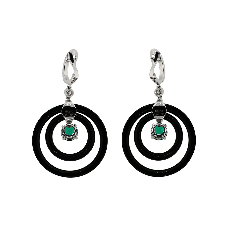 INBAR-Emerald And Diamond Earrings-WHITE GOLD