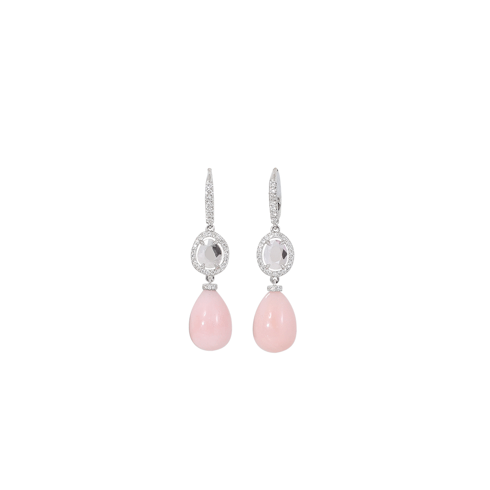INBAR-Pink Opal Earrings-WHITE GOLD