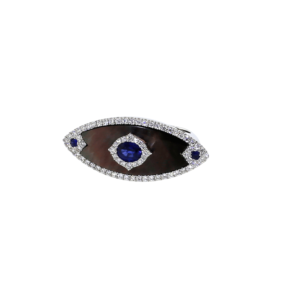 INBAR-Sapphire And Mother Of Pearl Ring-WHITE GOLD