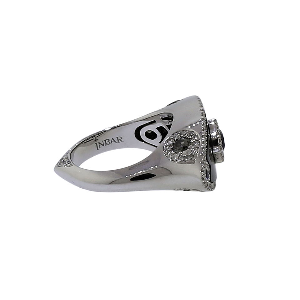 INBAR-Sapphire And Mother Of Pearl Ring-WHITE GOLD