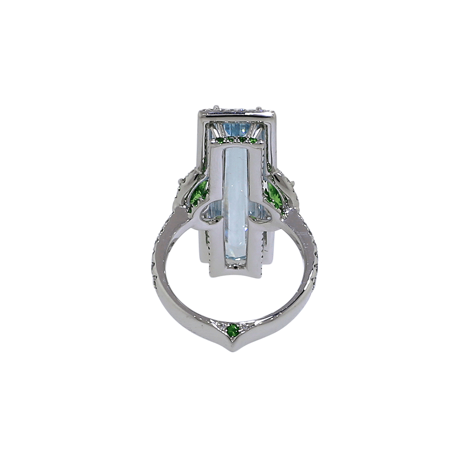 INBAR-Aquamarine Ring-WHITE GOLD
