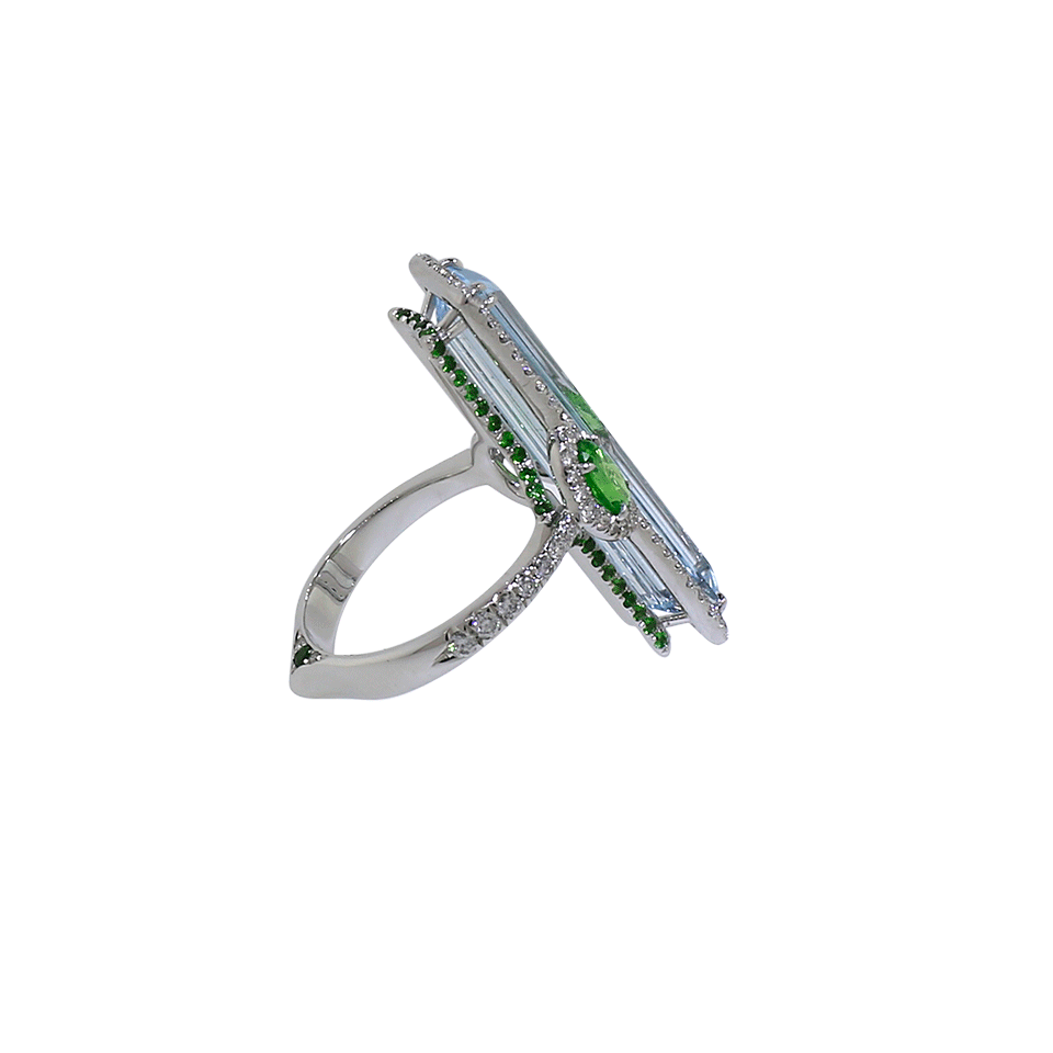 INBAR-Aquamarine Ring-WHITE GOLD