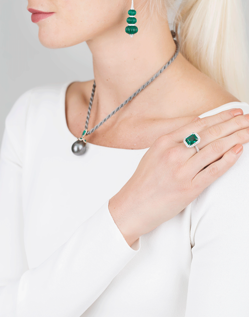 INBAR-Emerald Ring-WHITE GOLD