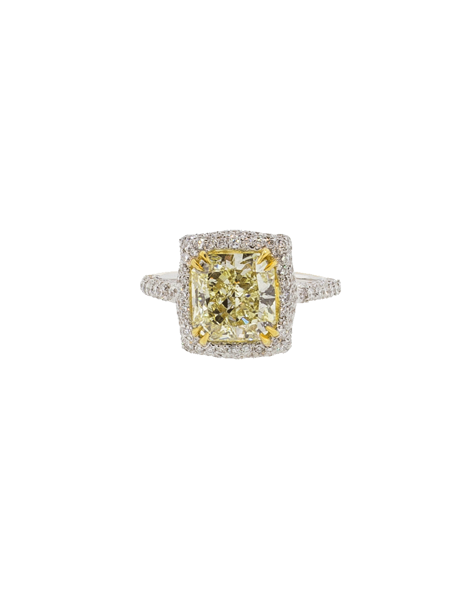 INBAR-Fancy Color Solitaire Ring-WHITE GOLD