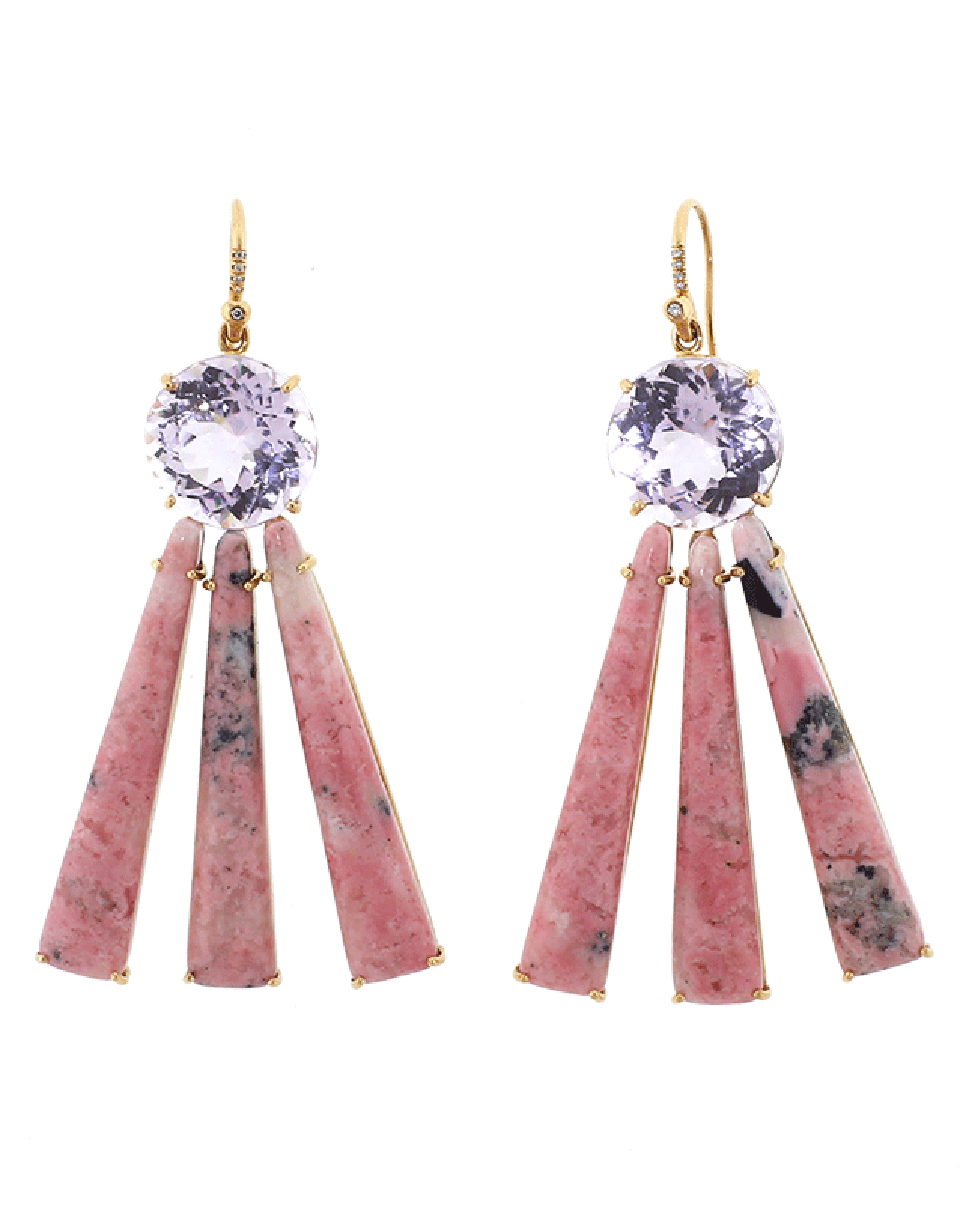 IRENE NEUWIRTH JEWELRY-Kunzite And Pink Opal Earrings-ROSE GOLD