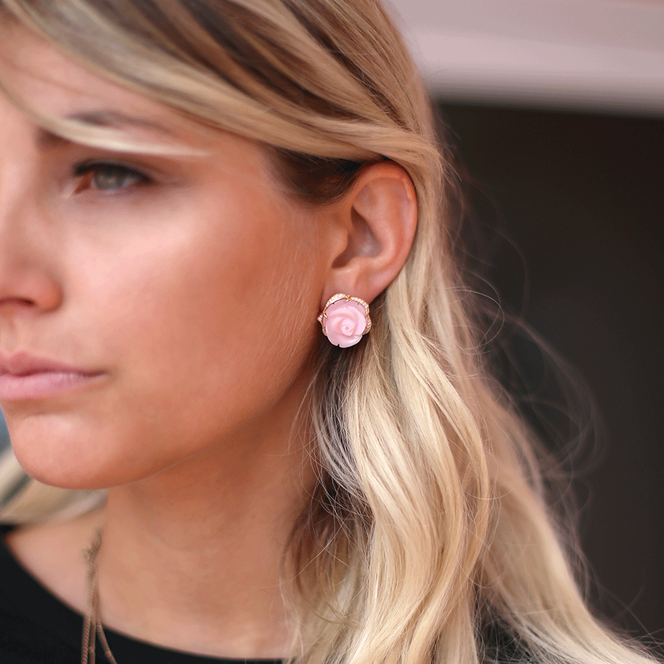 Pink Opal Flower Earrings JEWELRYFINE JEWELEARRING IRENE NEUWIRTH JEWELRY   