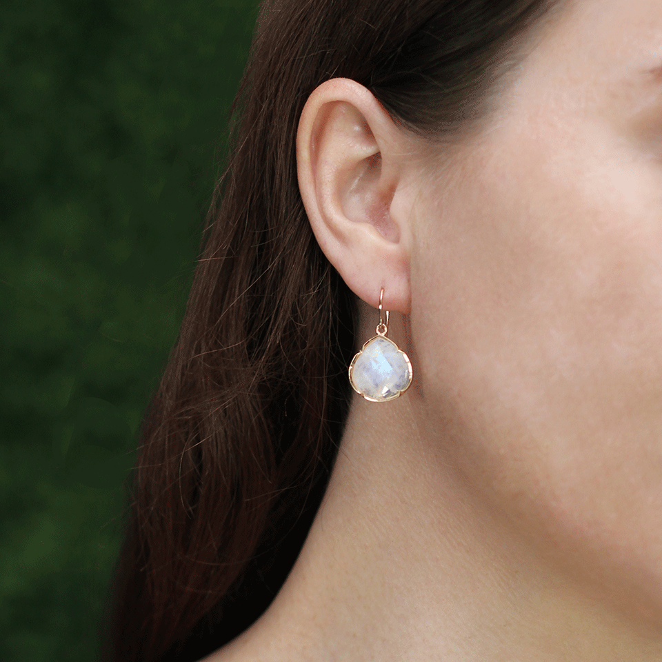 IRENE NEUWIRTH JEWELRY-Rose Cut Rainbow Moonstone Earrings-ROSE GOLD