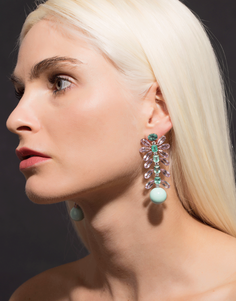 IRENE NEUWIRTH JEWELRY-Tourmaline And Emerald Earrings-ROSE GOLD