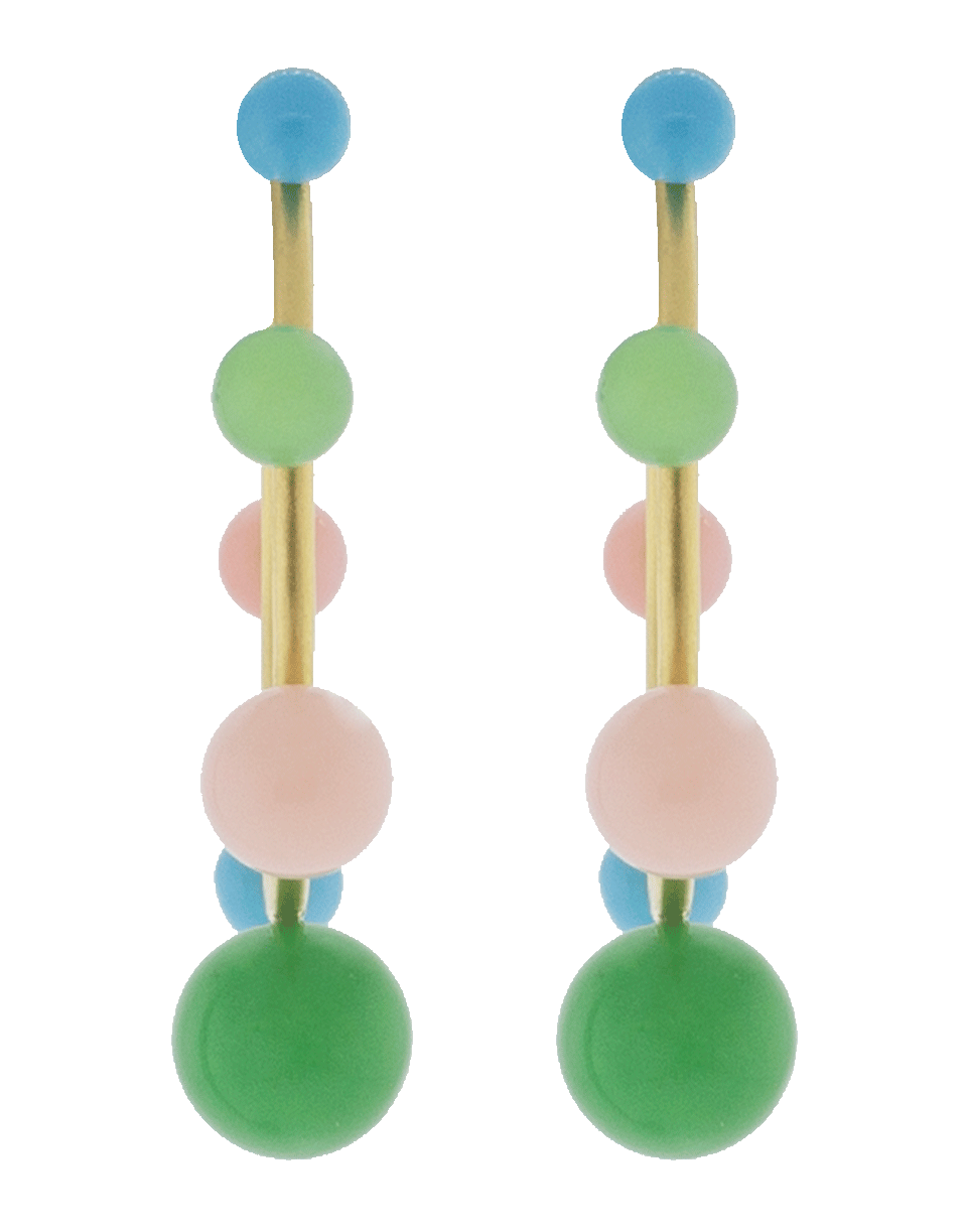 IRENE NEUWIRTH JEWELRY-Turquoise Chrysoprase Pink Opal Earrings-YELLOW GOLD