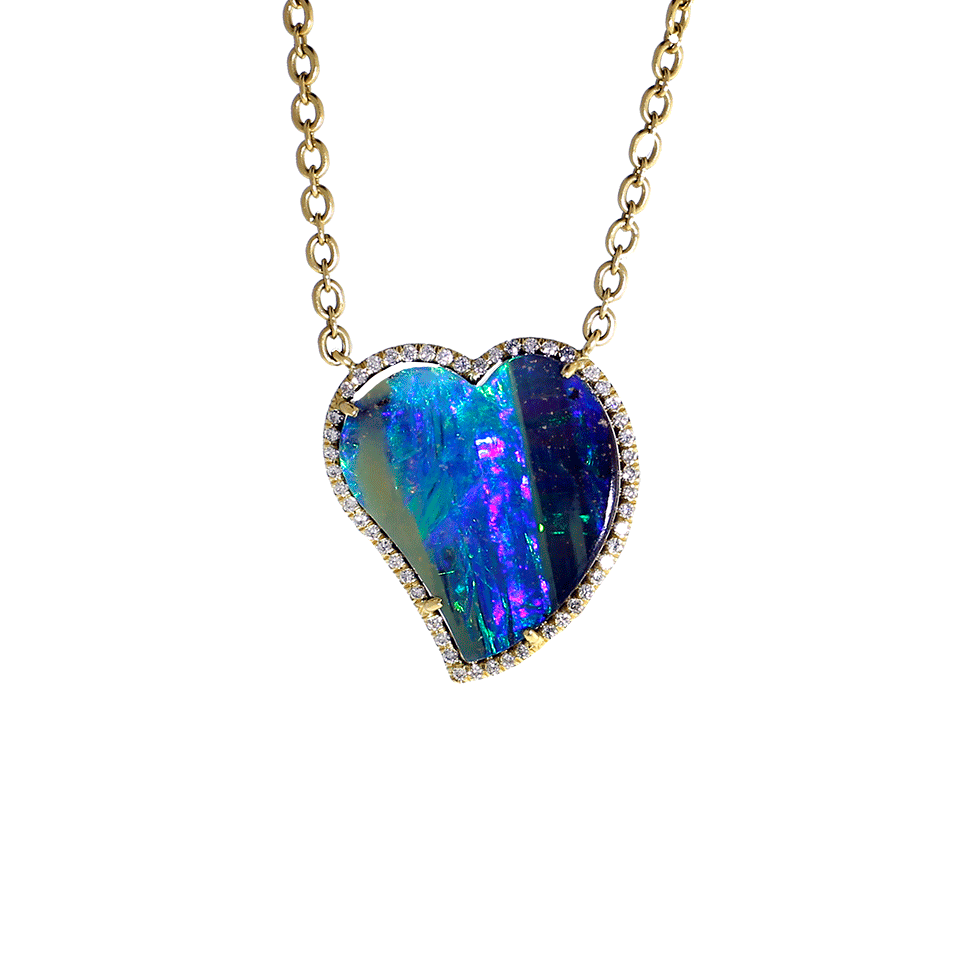 IRENE NEUWIRTH JEWELRY-Boulder Opal Diamond Heart Necklace-YELLOW GOLD