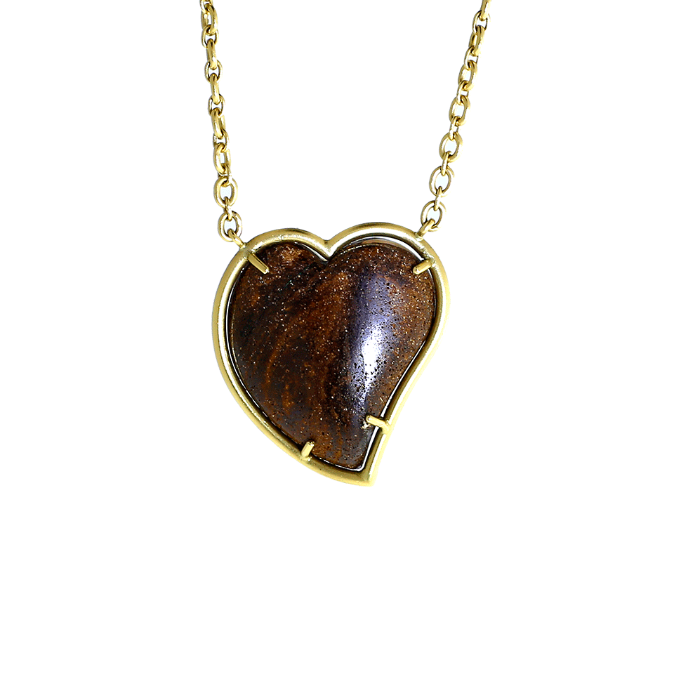 IRENE NEUWIRTH JEWELRY-Boulder Opal Diamond Heart Necklace-YELLOW GOLD