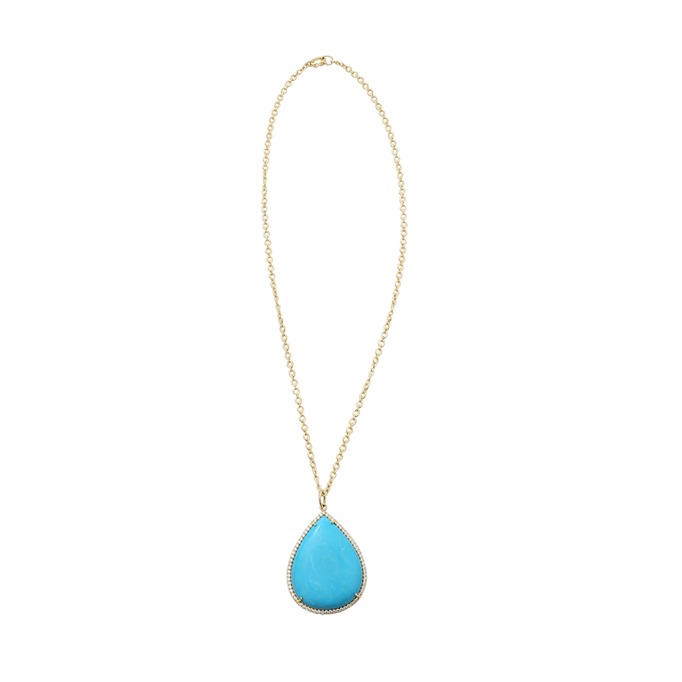 IRENE NEUWIRTH JEWELRY-Pear Shape Turquoise Necklace-YELLOW GOLD