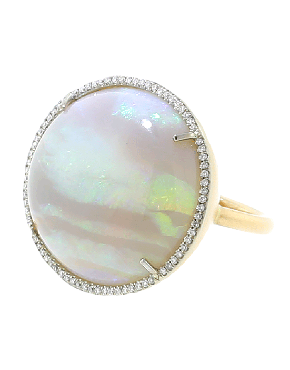 IRENE NEUWIRTH JEWELRY-Opal And Diamond Pave Ring-ROSE GOLD