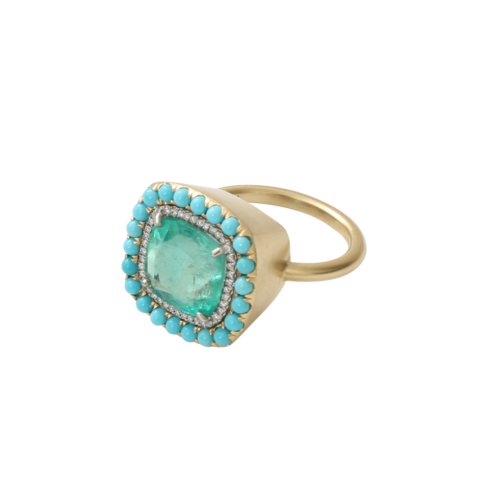 IRENE NEUWIRTH JEWELRY-Colombian Emerald Ring-YELLOW GOLD