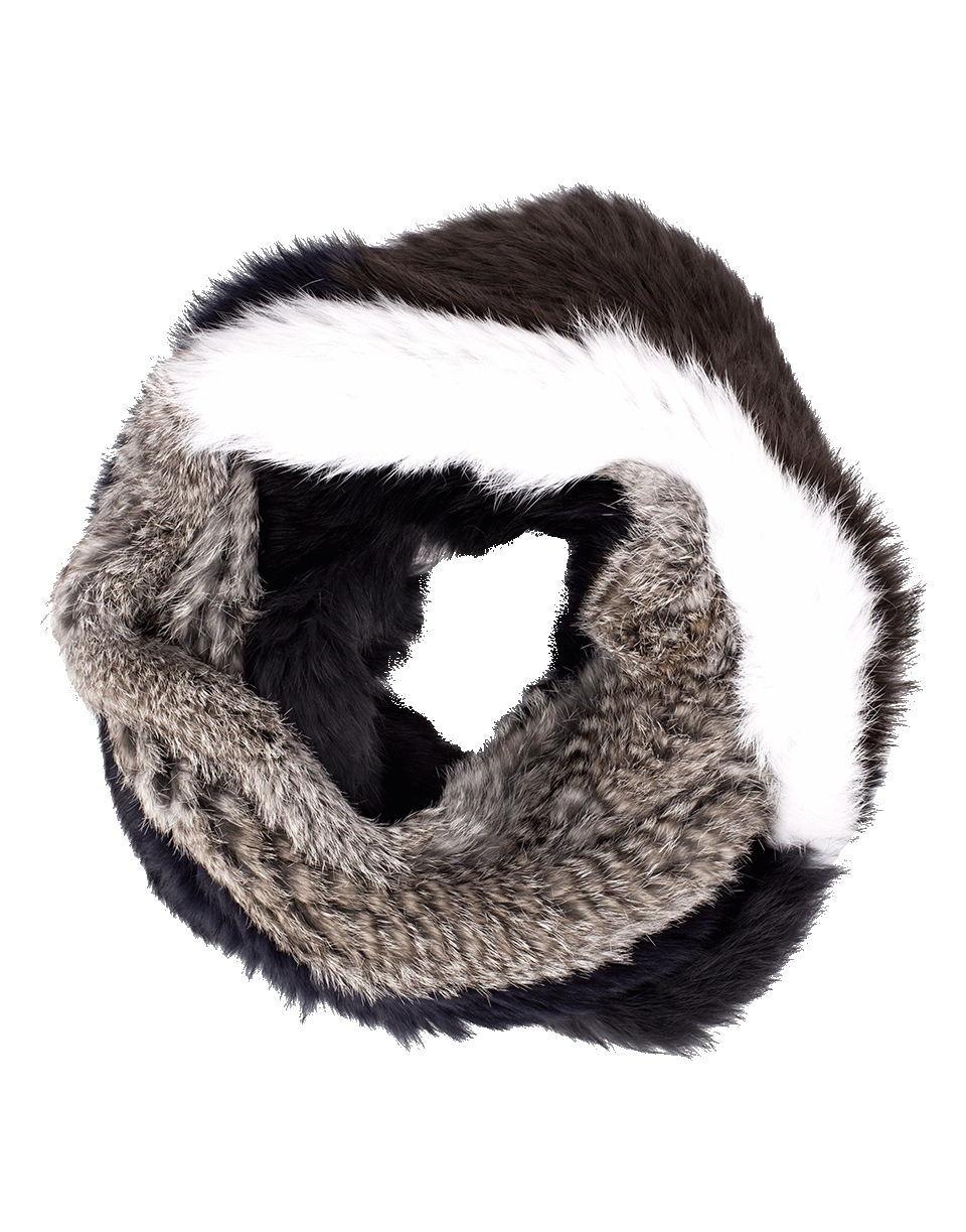 JOCELYN-Patchwork Rabbit Fur Infinity Scarf-NVYMULTI
