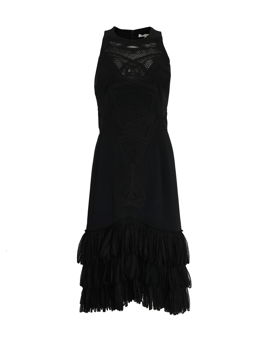 SIMKHAI-Tulle Hem Dress-BLACK