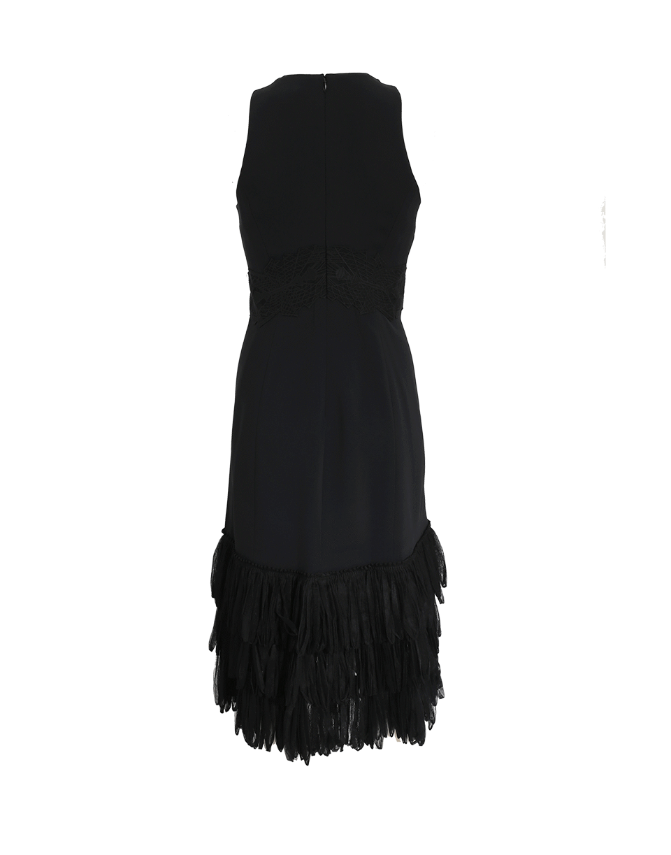 SIMKHAI-Tulle Hem Dress-BLACK