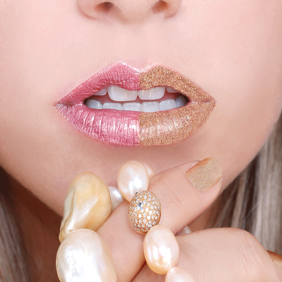 JORDAN ALEXANDER-Pearl And Diamond Bead Bracelet-ROSE GOLD