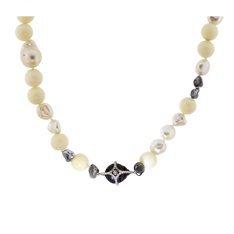 White Coral Bead And Pearl Necklace JEWELRYFINE JEWELNECKLACE O JORDAN ALEXANDER   