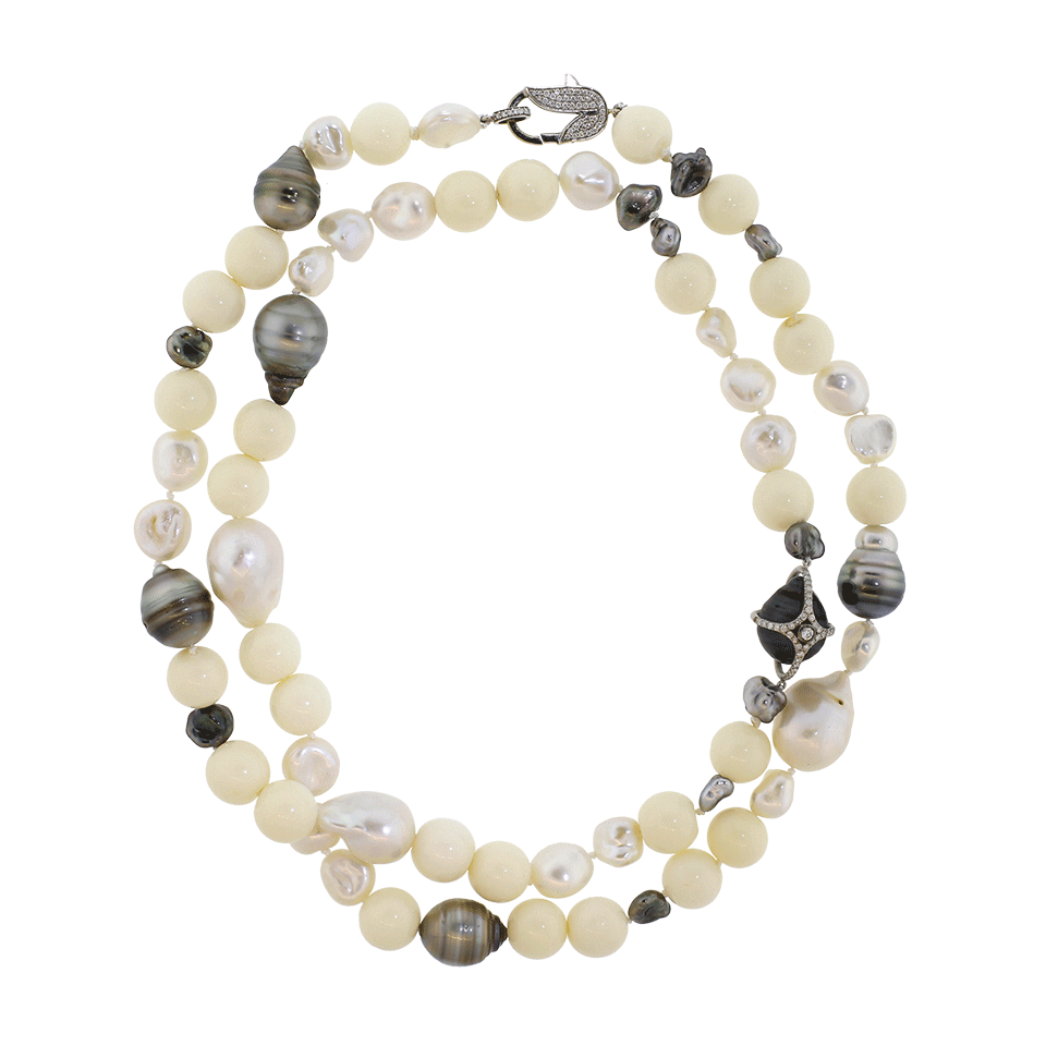 White Coral Bead And Pearl Necklace JEWELRYFINE JEWELNECKLACE O JORDAN ALEXANDER   