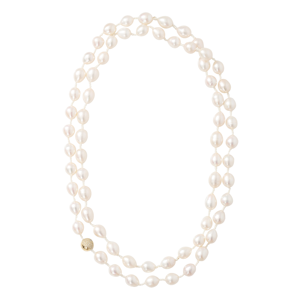 JORDAN ALEXANDER-White Freshwater Pearl Necklace-YELLOW GOLD