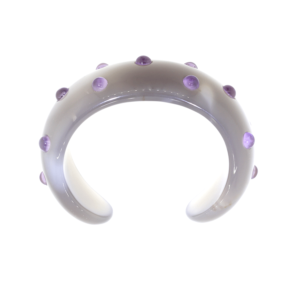 KATHERINE JETTER-Agate And Amethyst Bangle-AGATE