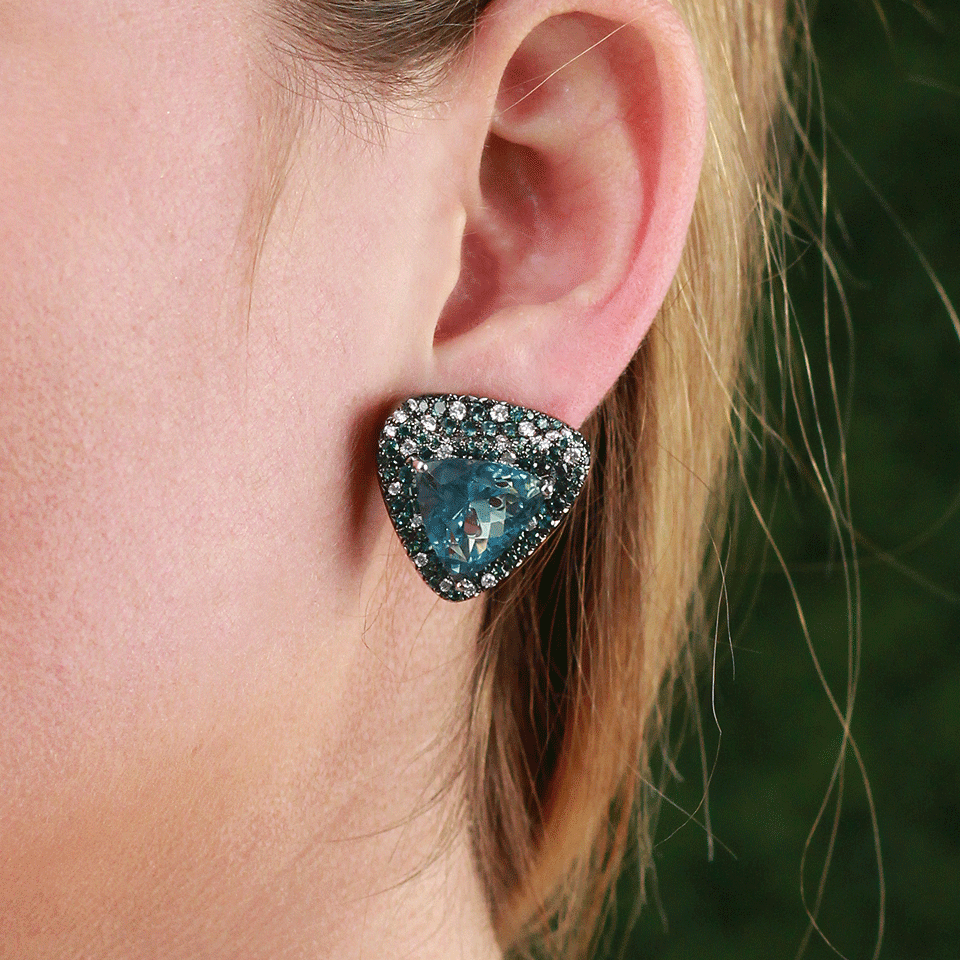 Aquamarine Trillion Earrings JEWELRYFINE JEWELEARRING KATHERINE JETTER   