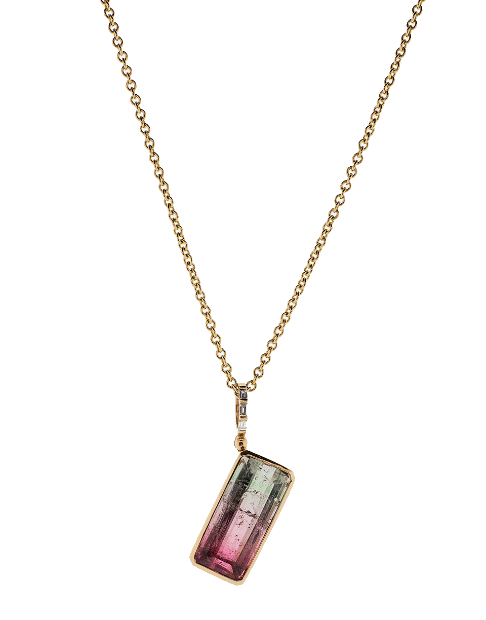 KATHERINE JETTER-Watermelon Tourmaline Pendant Necklace-ROSE GOLD