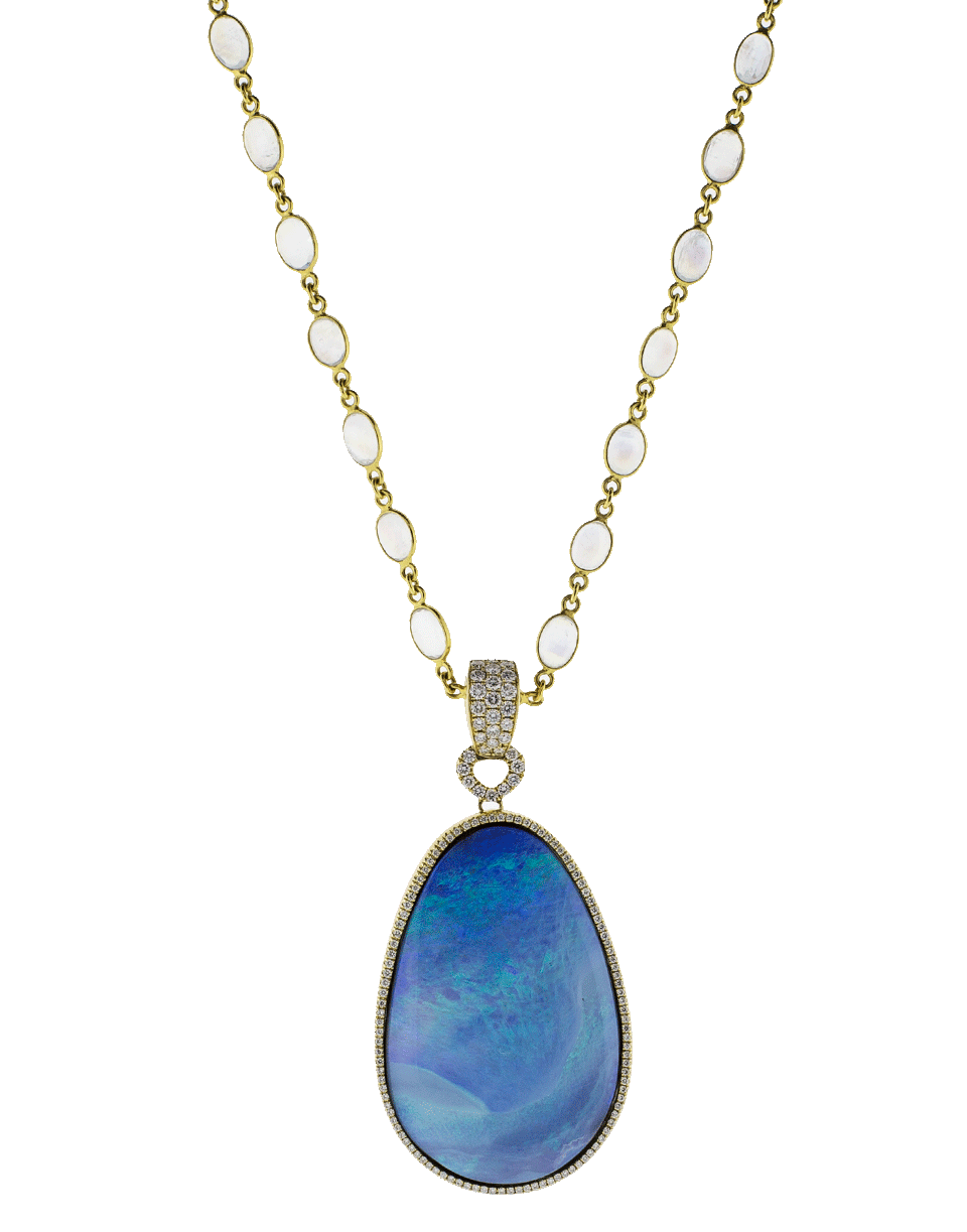KATHERINE JETTER-Azur Necklace With Boulder Opal Pendant-YELLOW GOLD