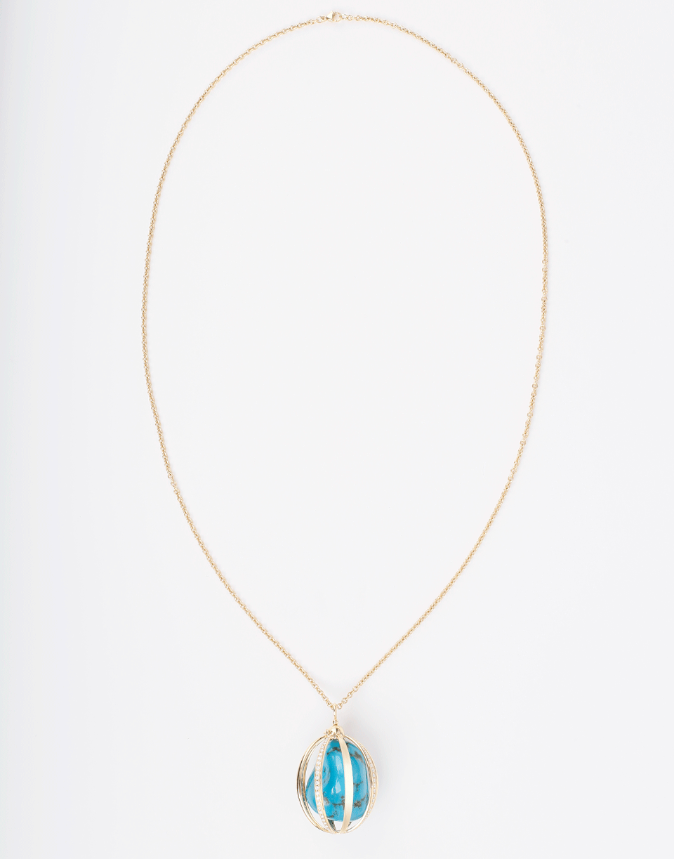 KATHERINE JETTER-Medium Cage Necklace-YELLOW GOLD