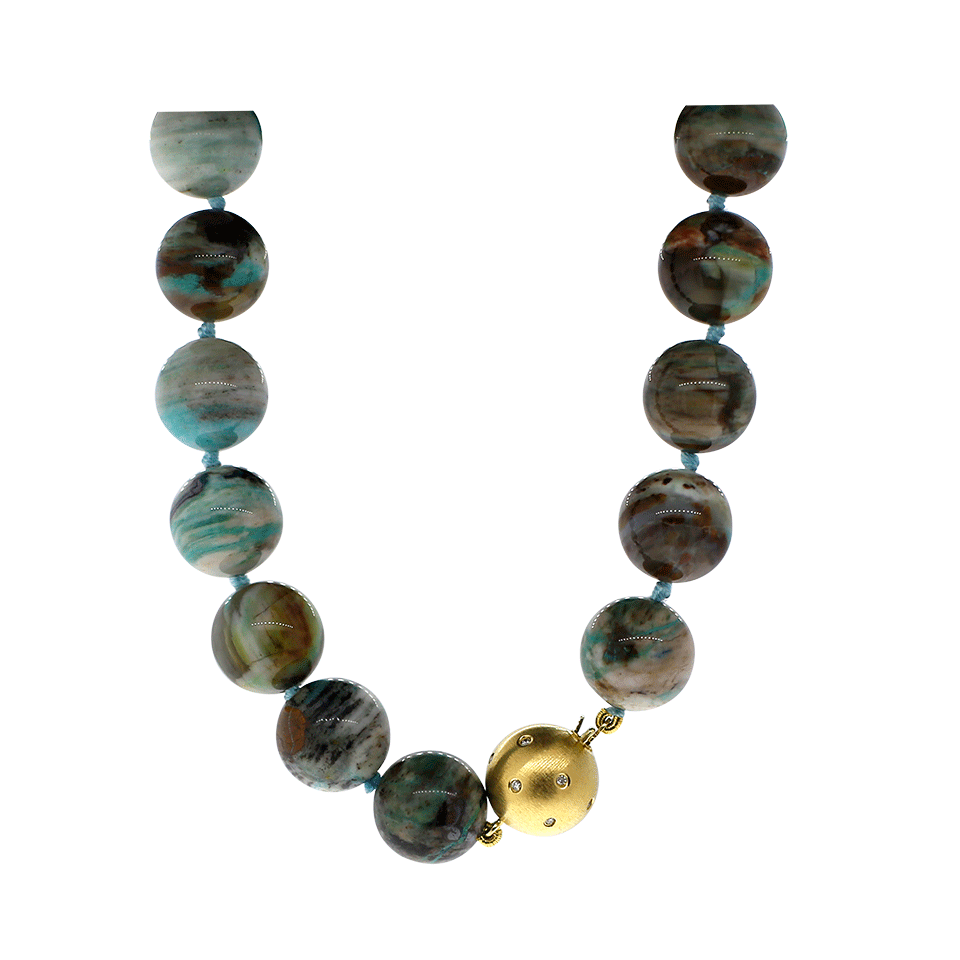 KATHERINE JETTER-Opal Wood Bead Necklace-YELLOW GOLD
