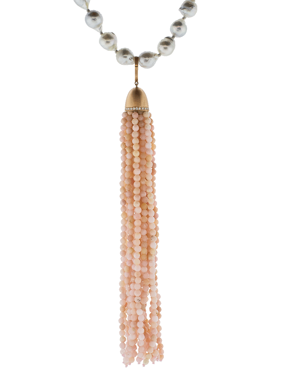 KATHERINE JETTER-Pink Opal Tassel Pendant-ROSE GOLD
