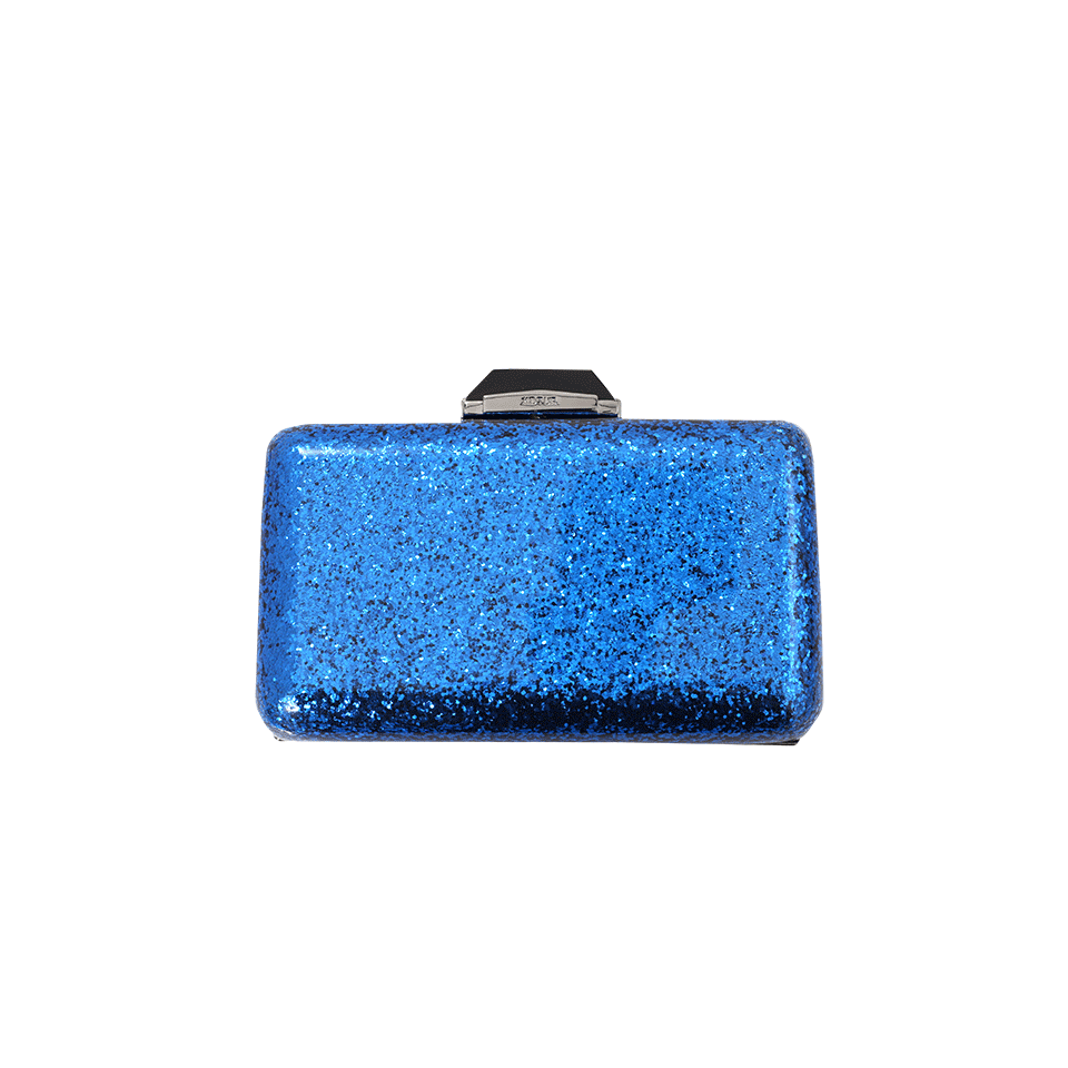 KOTUR-Framed Espey Glitter Perspex Clutch-BLUE