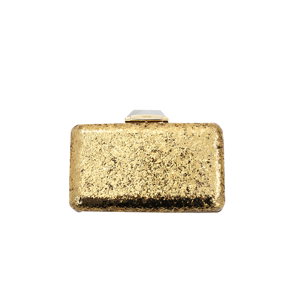 KOTUR-Framed Epsey Glitter Perspex Clutch-GOLD