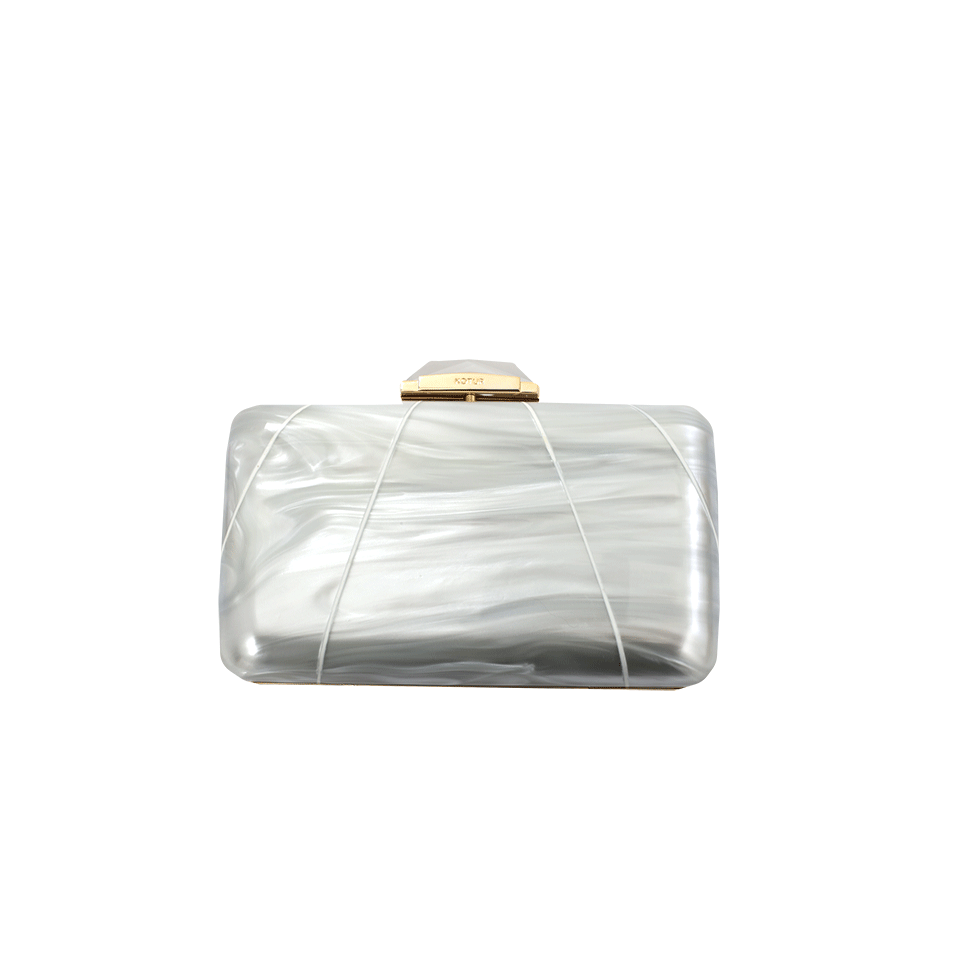 KOTUR-Framed Espey Marbled Perspex Clutch-LGHTBLUE